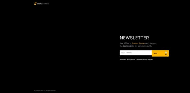 System Sunday newsletter by Ben Meer