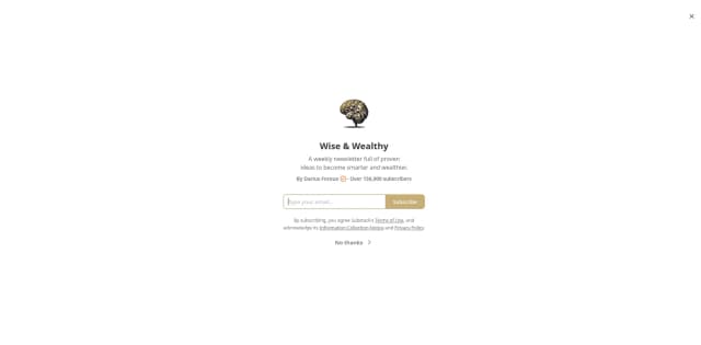 Wise & Wealthy newsletter by Darius Foroux