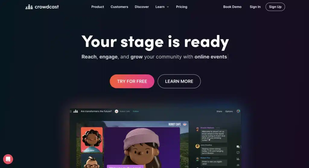Crowdcast - best virtual conference software
