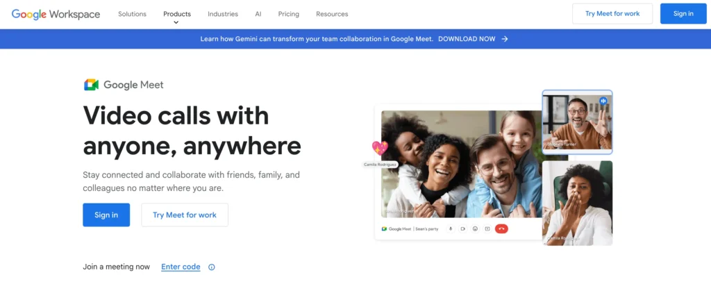 Google Meet - best video conferencing platforms