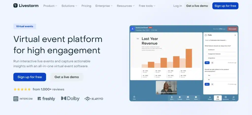 Livestorm - best virtual conference platforms