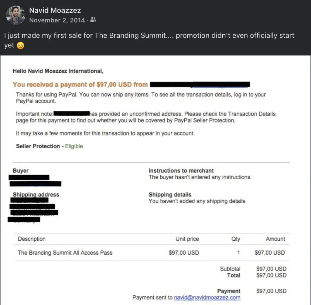 Benefits of virtual events - The Branding Summit first virtual summit sale - Navid Moazzez