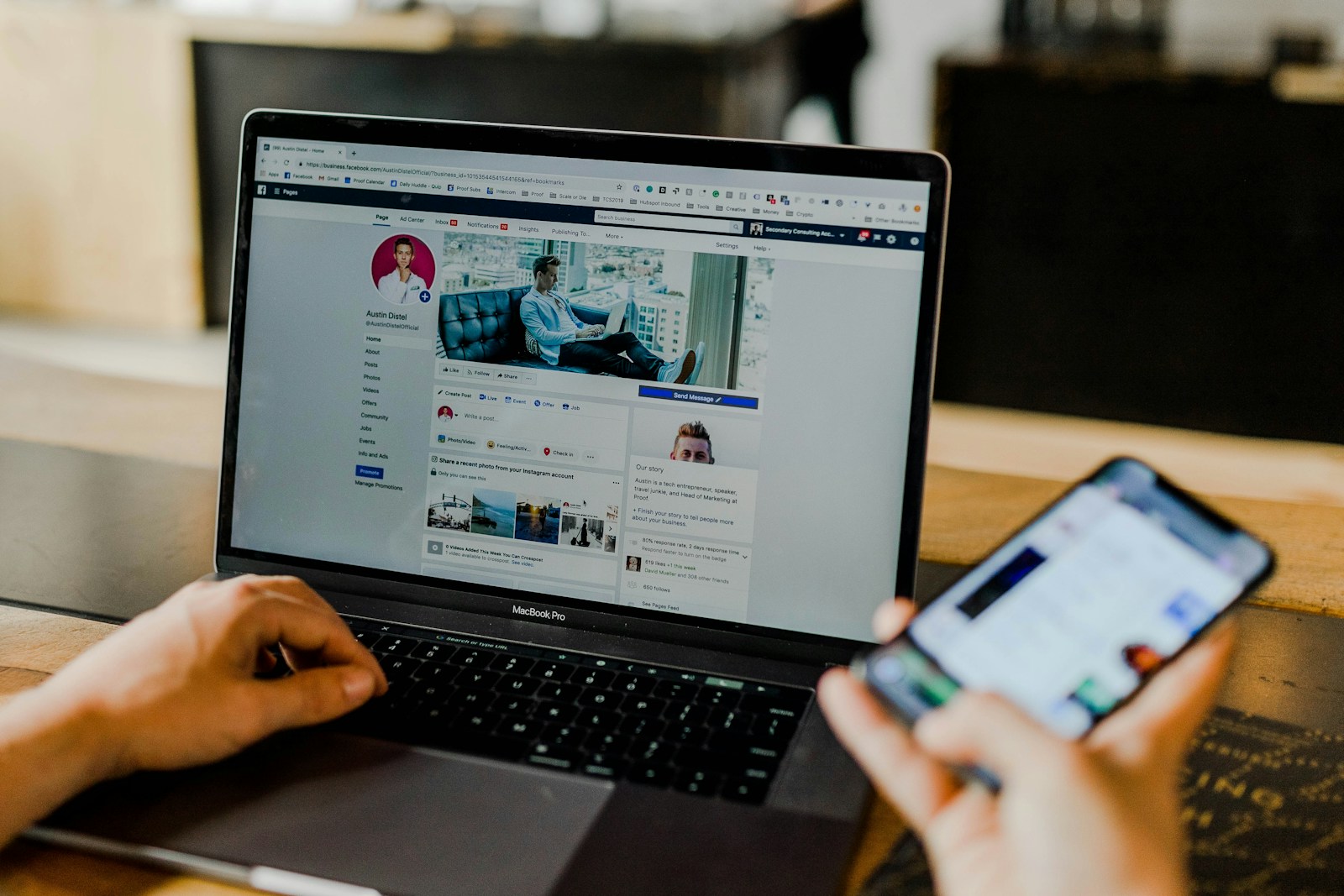 What is a branding strategy - person using both laptop and smartphone
